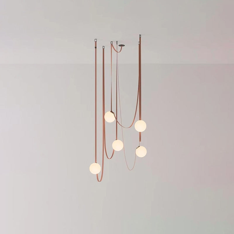 WOMO Globe Leather Chandelier-WM2311
