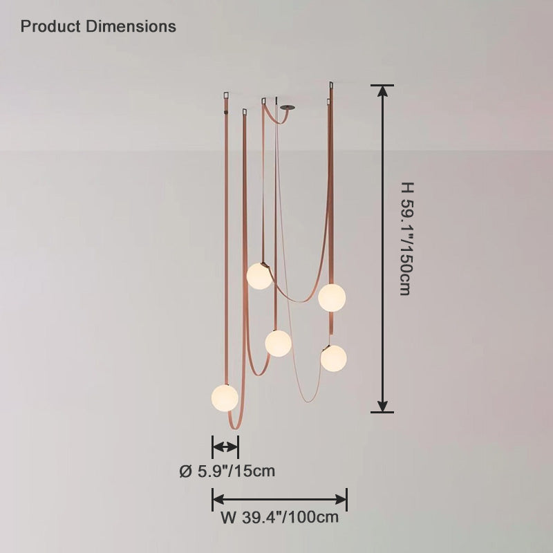 WOMO Globe Leather Chandelier-WM2311