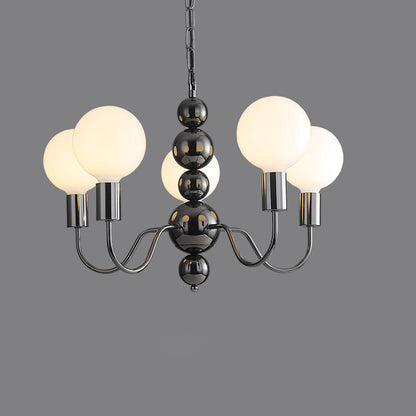 WOMO Glass Globe Black Arm Chandelier-WM2173