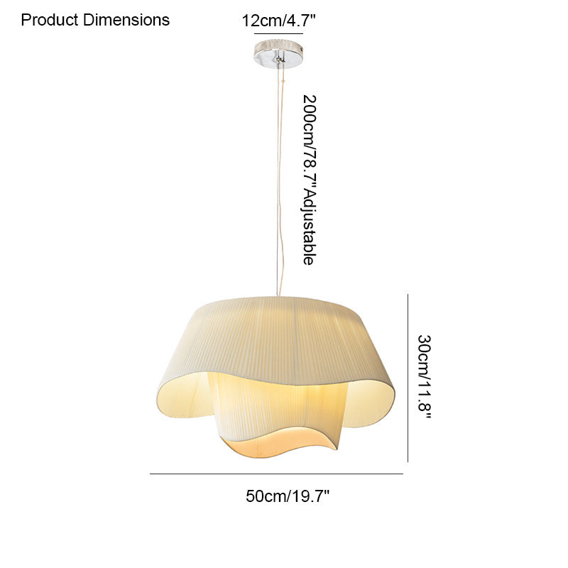 WOMO Suspension luminaire cylindrique plissée en tissu - WM2130