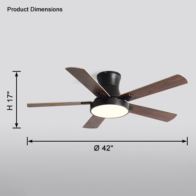 WOMO Flache Deckenventilatorlampe aus Holz-WM5014