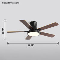 Ventilateur de plafond plat en bois WOMO-WM5014