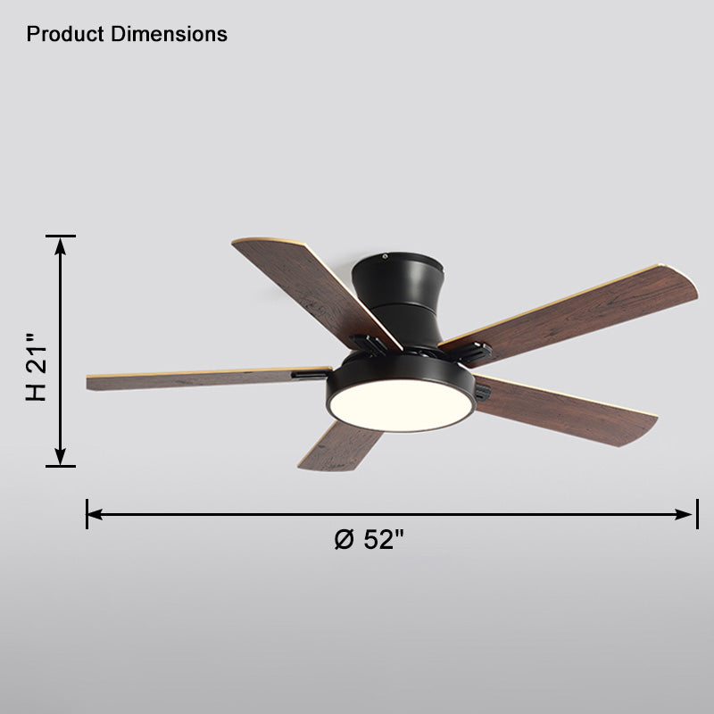 WOMO Flache Deckenventilatorlampe aus Holz-WM5014