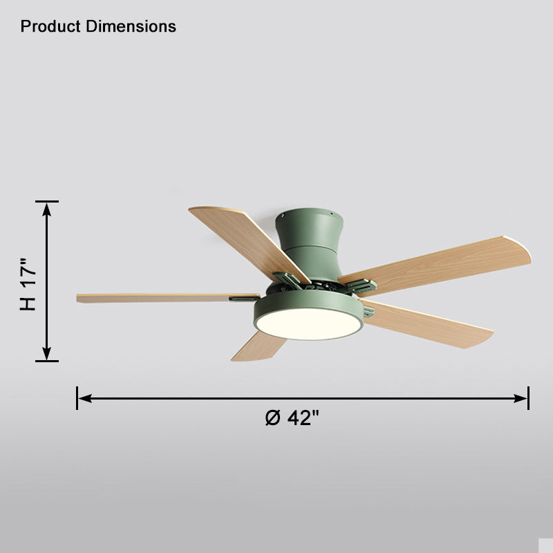 WOMO Flache Deckenventilatorlampe aus Holz-WM5014