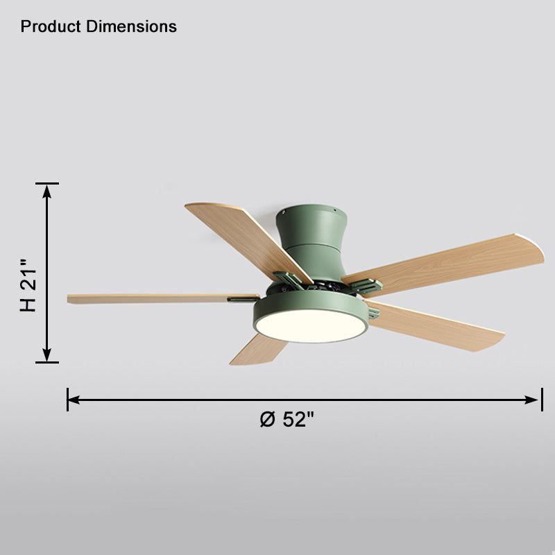 WOMO Flache Deckenventilatorlampe aus Holz-WM5014
