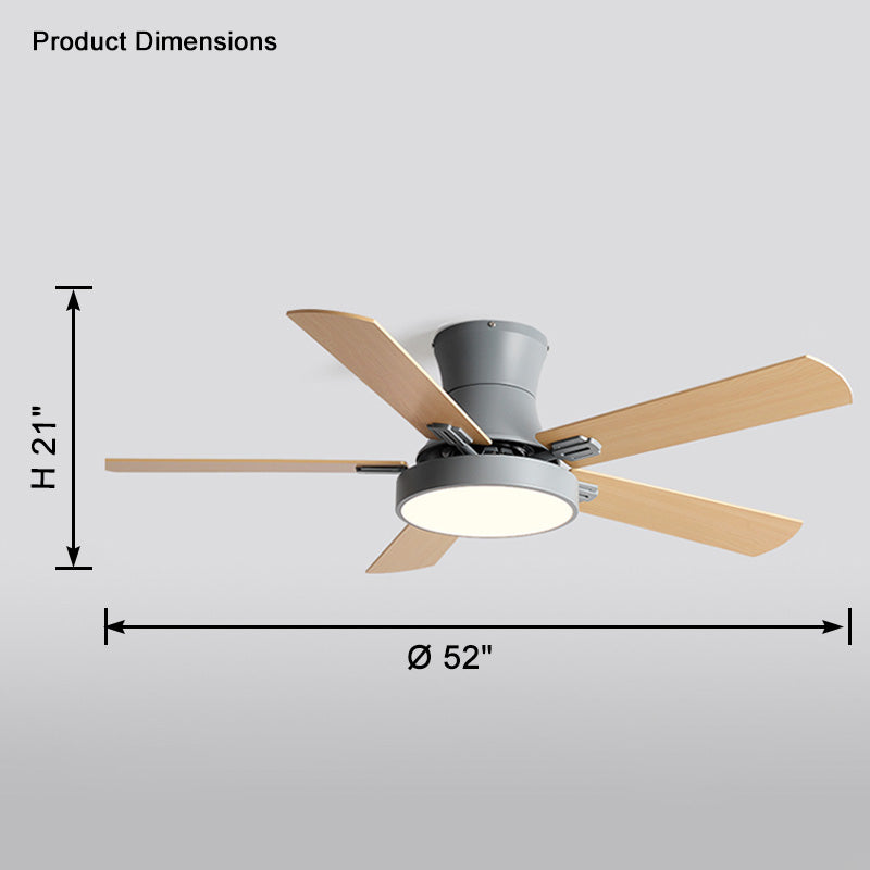 WOMO Flache Deckenventilatorlampe aus Holz-WM5014