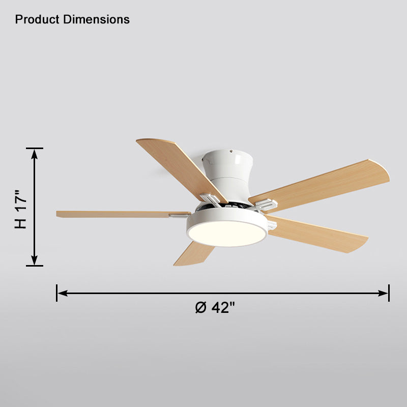 WOMO Flache Deckenventilatorlampe aus Holz-WM5014