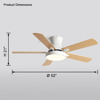 Ventilateur de plafond plat en bois WOMO-WM5014