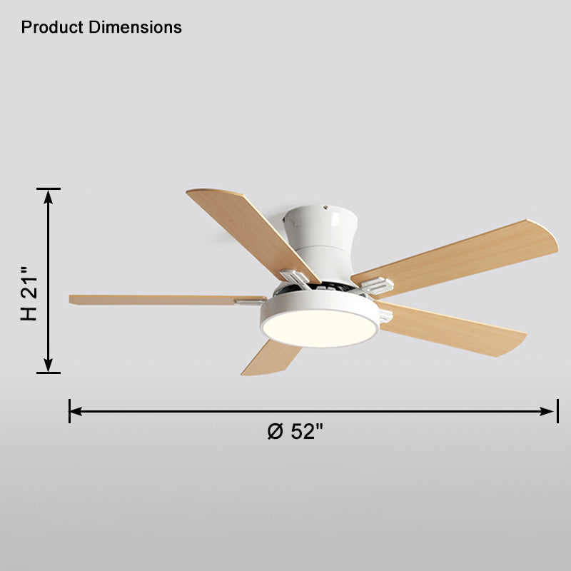 WOMO Flache Deckenventilatorlampe aus Holz-WM5014