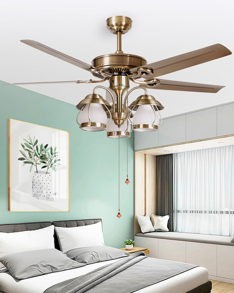 WOMO 52" Vintage Ceiling Fan Chandelier-WM5031