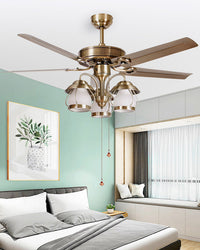 WOMO 52 Ventilateur de plafond vintage Lustre-WM5031