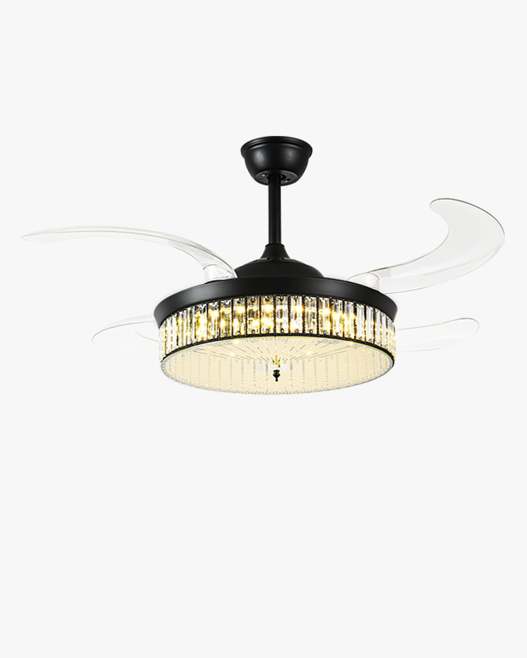 WOMO Kristall-Deckenventilator-Kronleuchter mit einziehbarer Klappe - WM5036