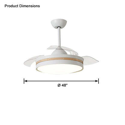 WOMO White Retractable Ceiling Fan Lamp-WM5080
