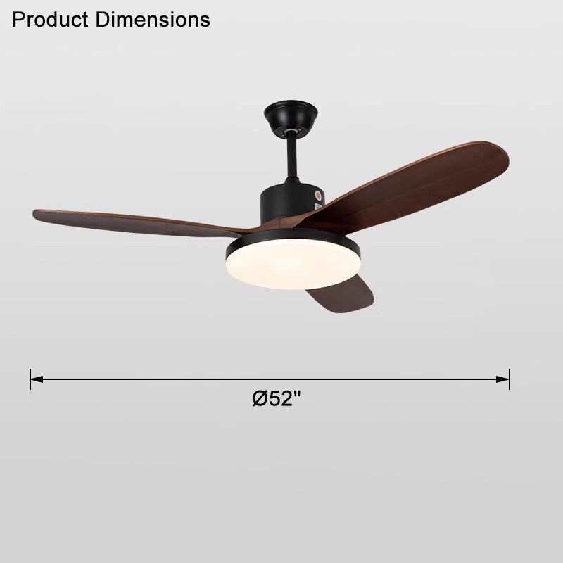 WOMO Deckenventilatorlampe mit 3 Holzflügeln-WM5090
