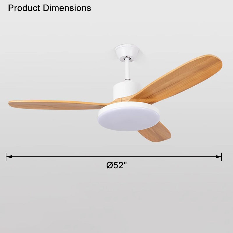 WOMO Deckenventilatorlampe mit 3 Holzflügeln-WM5090