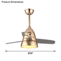 WOMO 3-Blatt-Deckenventilator mit konischer Form und Lampe - WM5099