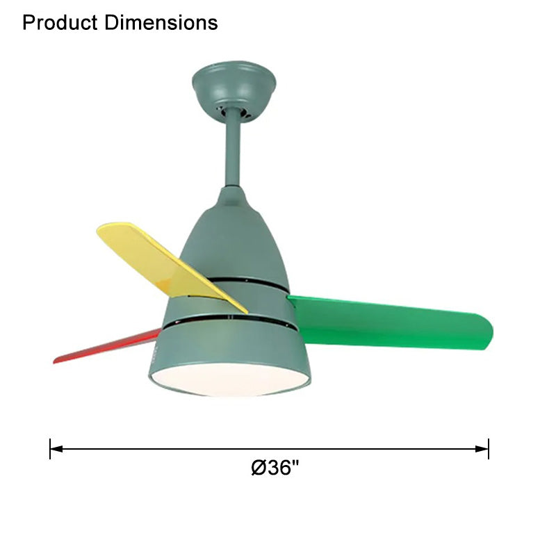 WOMO 3-Blatt-Deckenventilator mit konischer Form und Lampe - WM5099