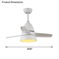 WOMO 3-Blatt-Deckenventilator mit konischer Form und Lampe - WM5099