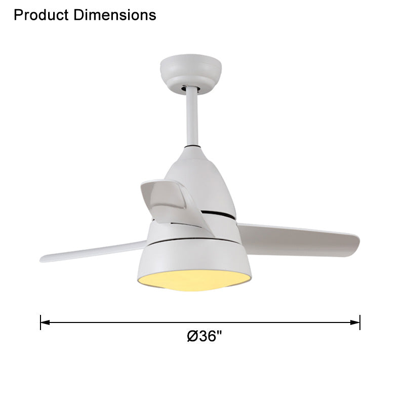 WOMO 3-Blatt-Deckenventilator mit konischer Form und Lampe - WM5099