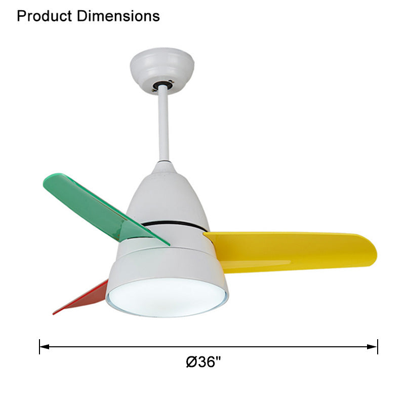 WOMO 3-Blatt-Deckenventilator mit konischer Form und Lampe - WM5099