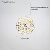 WOMO Designer LED Pendelleuchte SLV Chrom Kugel -WM2091