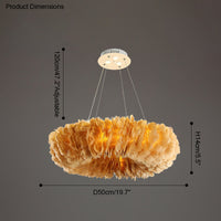 WOMO Feather Pendant Light Round Bedroom-WM2060