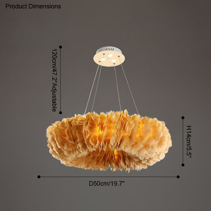 WOMO Feather Round Pendant Light-WM2060
