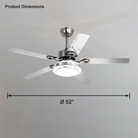 WOMO Slimline Stainless Steel Ceiling Fan Lamp - WM5112