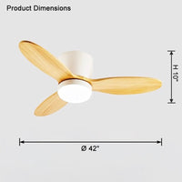 WOMO Mid Century Modern Hugger Ceiling Fan Lamp - WM5115