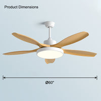WOMO 5-Blatt-Modern-Deckenventilator-Leuchte-WM5129