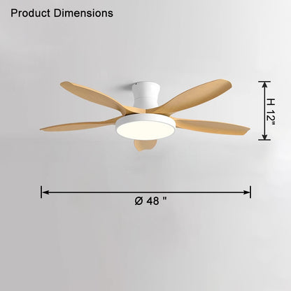 WOMO Scandi Large Flush Mount Ceiling Fan Lamp-WM5130