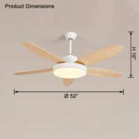 WOMO 5-Blade Modern Ceiling Fan Lamp-WM5131