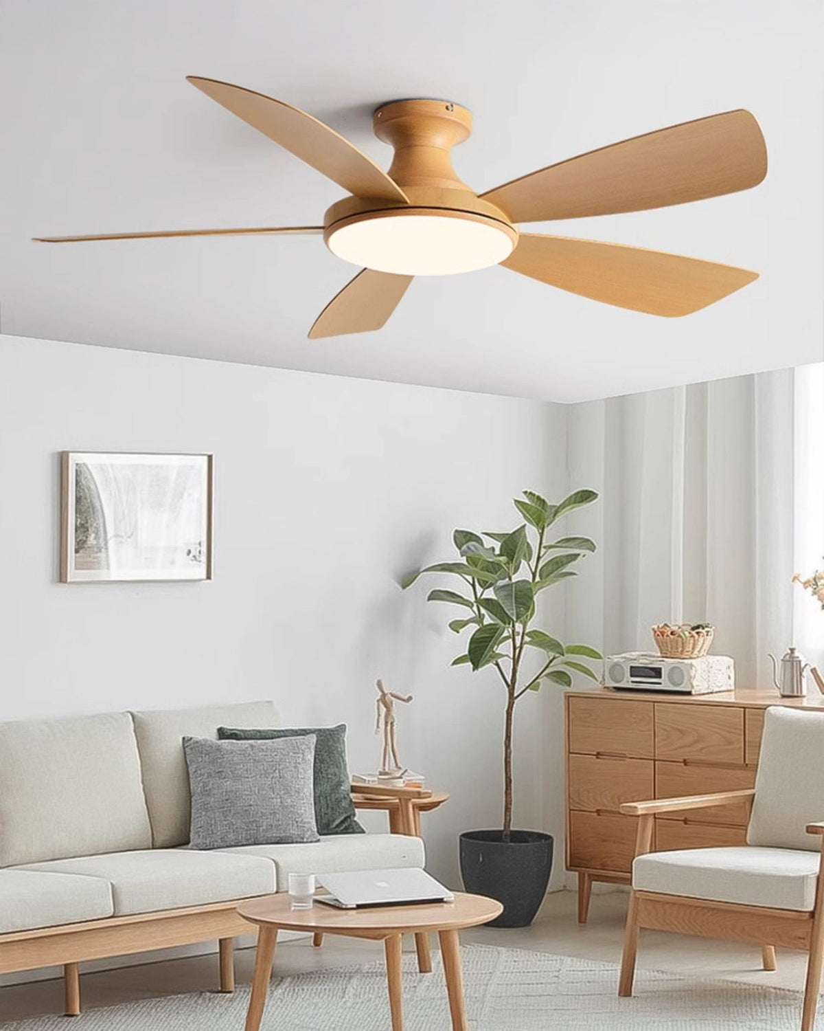 WOMO Plafonnier ventilateur à profil bas moderne - WM5190