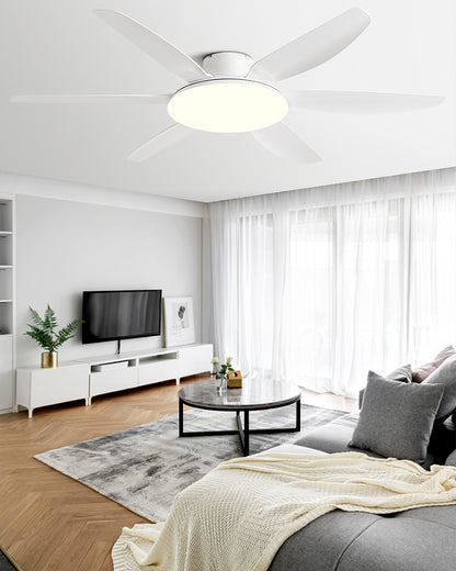 WOMO 6 Blade Low Profile Ceiling Fan with Bright Light - WM5191