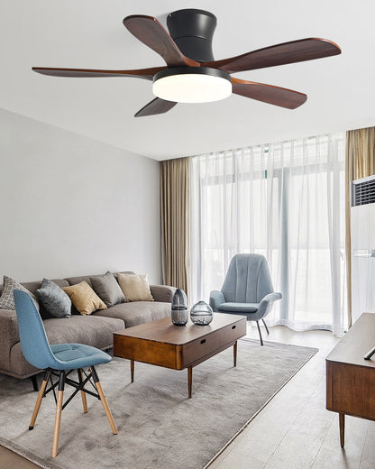 WOMO 5 Blade Low Profile Ceiling Fan Lamp - WM5208