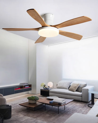 WOMO 5 Blade Low Profile Ceiling Fan Lamp - WM5208