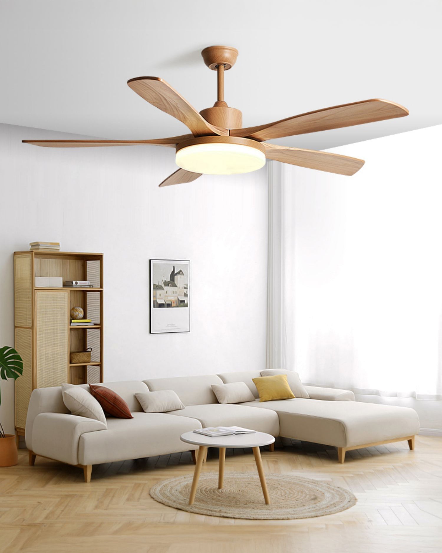 WOMO Moderne Holz-Deckenventilatorleuchte – WM5209