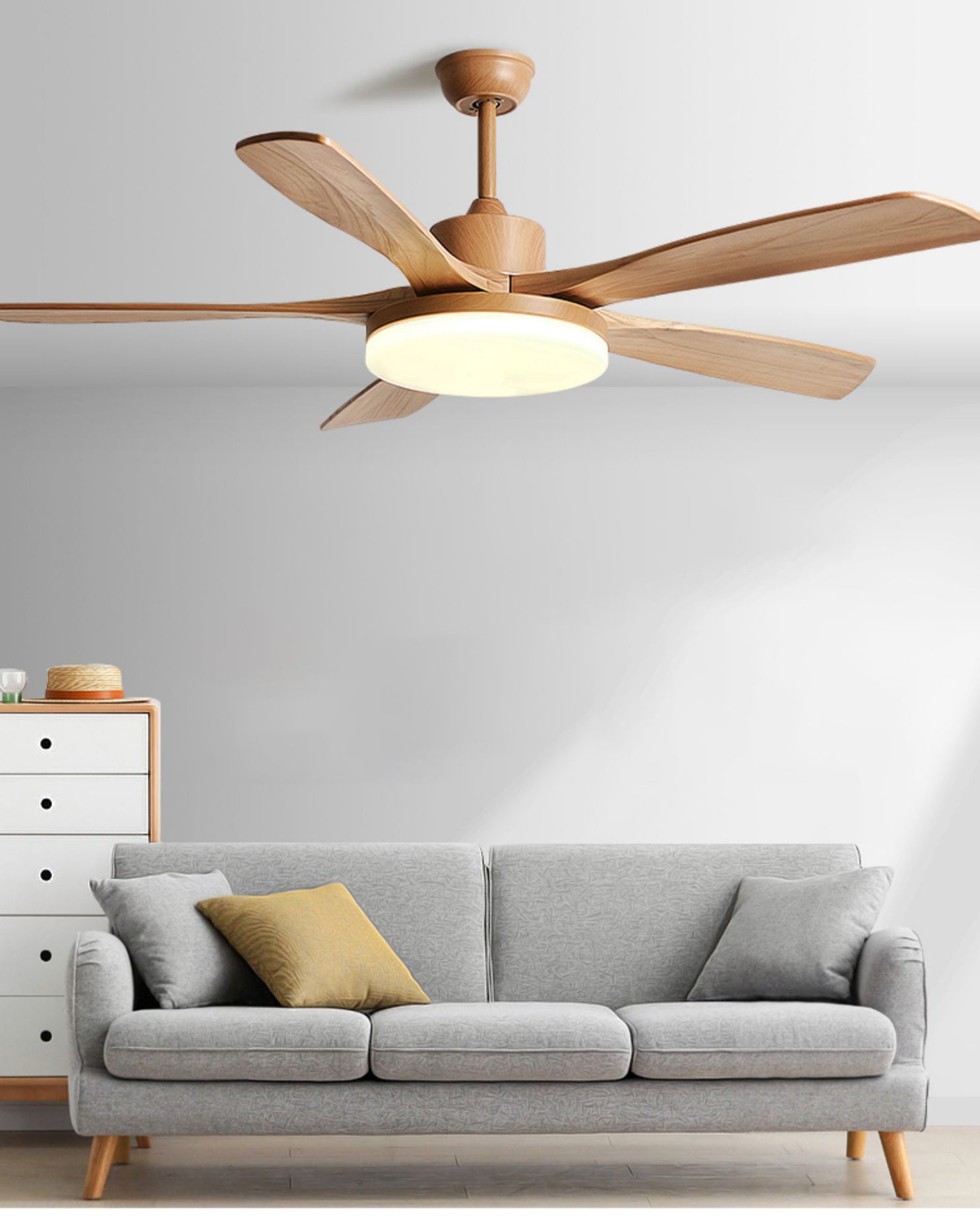 WOMO Moderne Holz-Deckenventilatorleuchte – WM5209