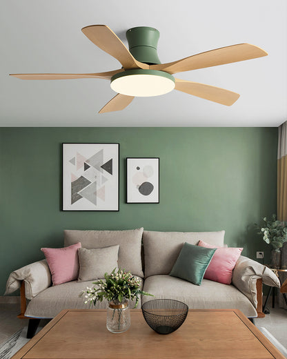 WOMO Modern Low Profile Ceiling Fan Lamp-WM5214