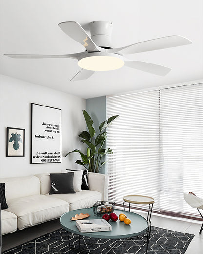 WOMO Modern Low Profile Ceiling Fan Lamp-WM5214