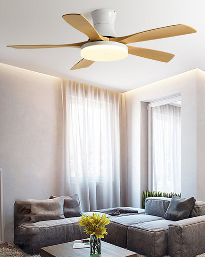 WOMO Modern Low Profile Ceiling Fan Lamp-WM5214