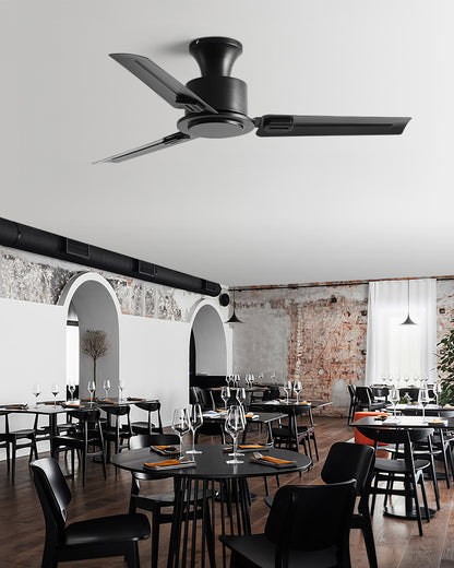 WOMO Low Profile Black Blade Ceiling Fan-WM5217a