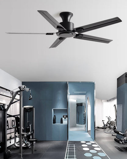 WOMO Low Profile Black Blade Ceiling Fan-WM5217a