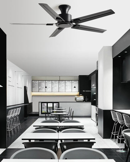 WOMO Low Profile Black Blade Ceiling Fan-WM5217a