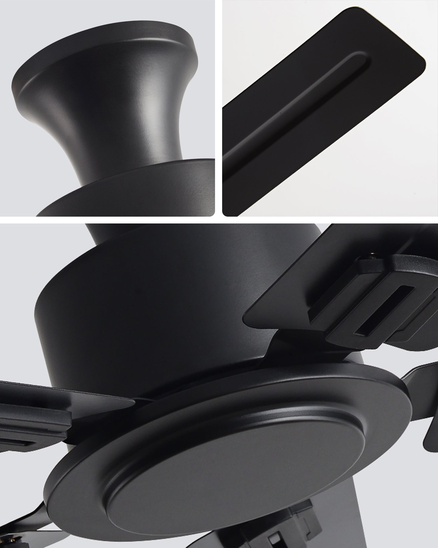 WOMO Low Profile Black Blade Ceiling Fan-WM5217a