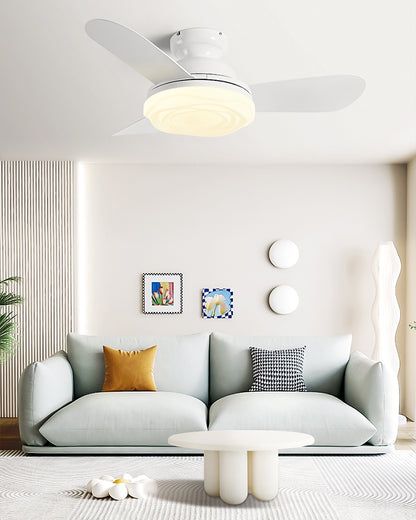 WOMO Modern Low Profile Ceiling Fan Lamp-WM5221