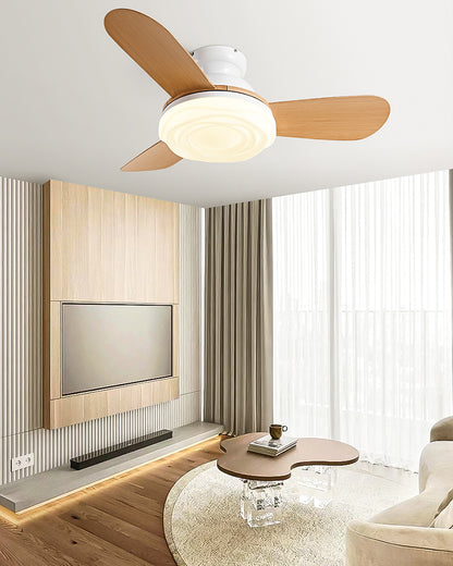 WOMO Modern Low Profile Ceiling Fan Lamp-WM5221