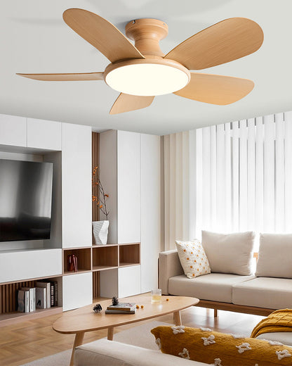 WOMO 5 Blade Low Profile Ceiling Fan Lamp-WM5226