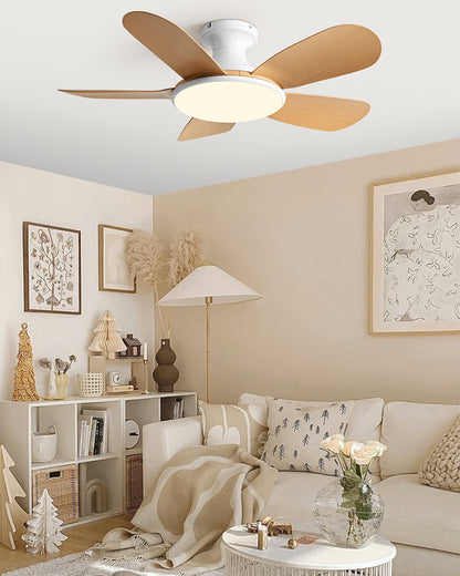 WOMO 5 Blade Low Profile Ceiling Fan Lamp-WM5226