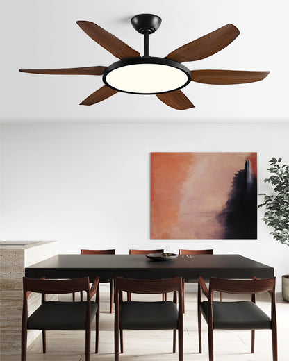 WOMO Modern 6 Blade Ceiling Fan Lamp - WM5238